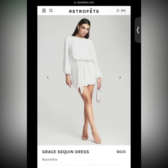 Retrofete | Dresses | Retrofete White Sequin Dress Size Small Never Worn |  Poshmark